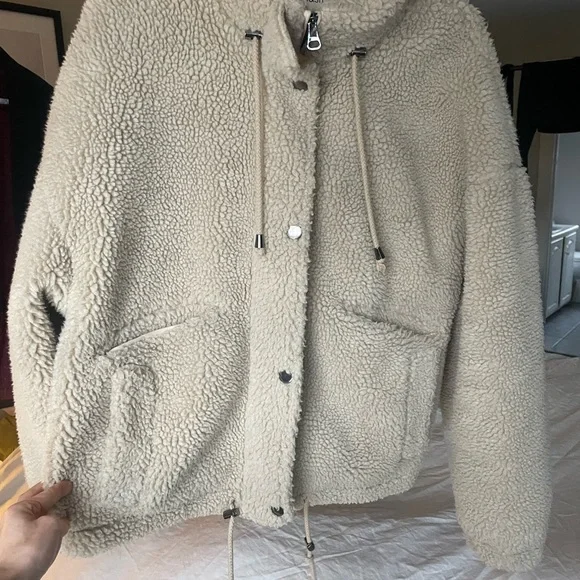 ba&sh Beige Teddy Jacket - Picture 3 of 3
